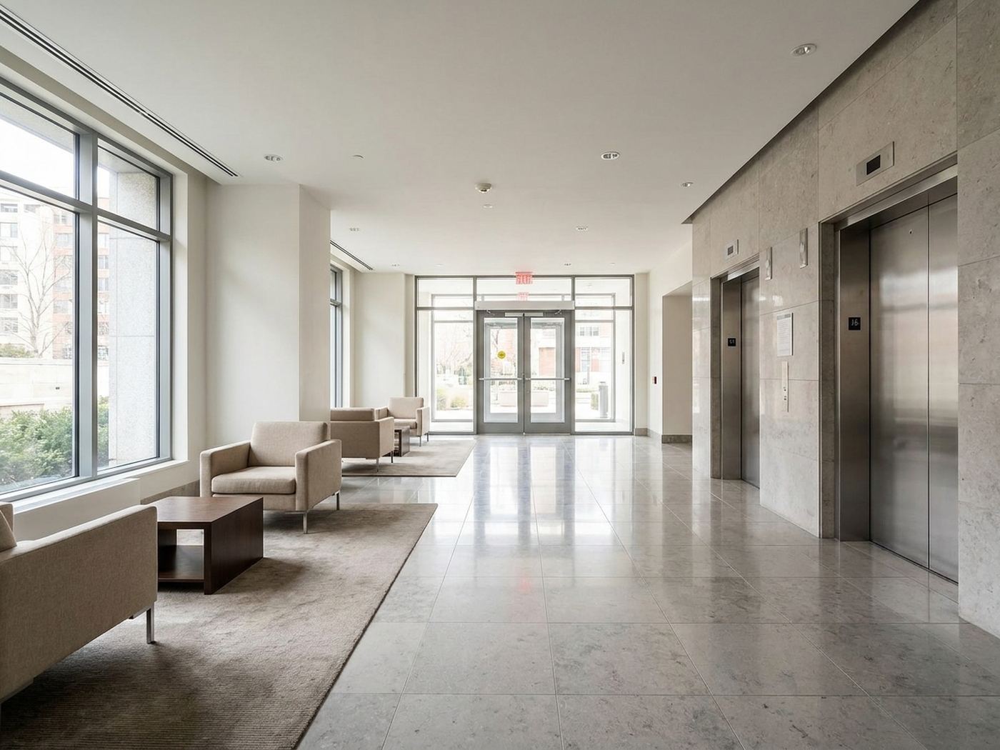 Design concept of an apartment lobby; not a customer project