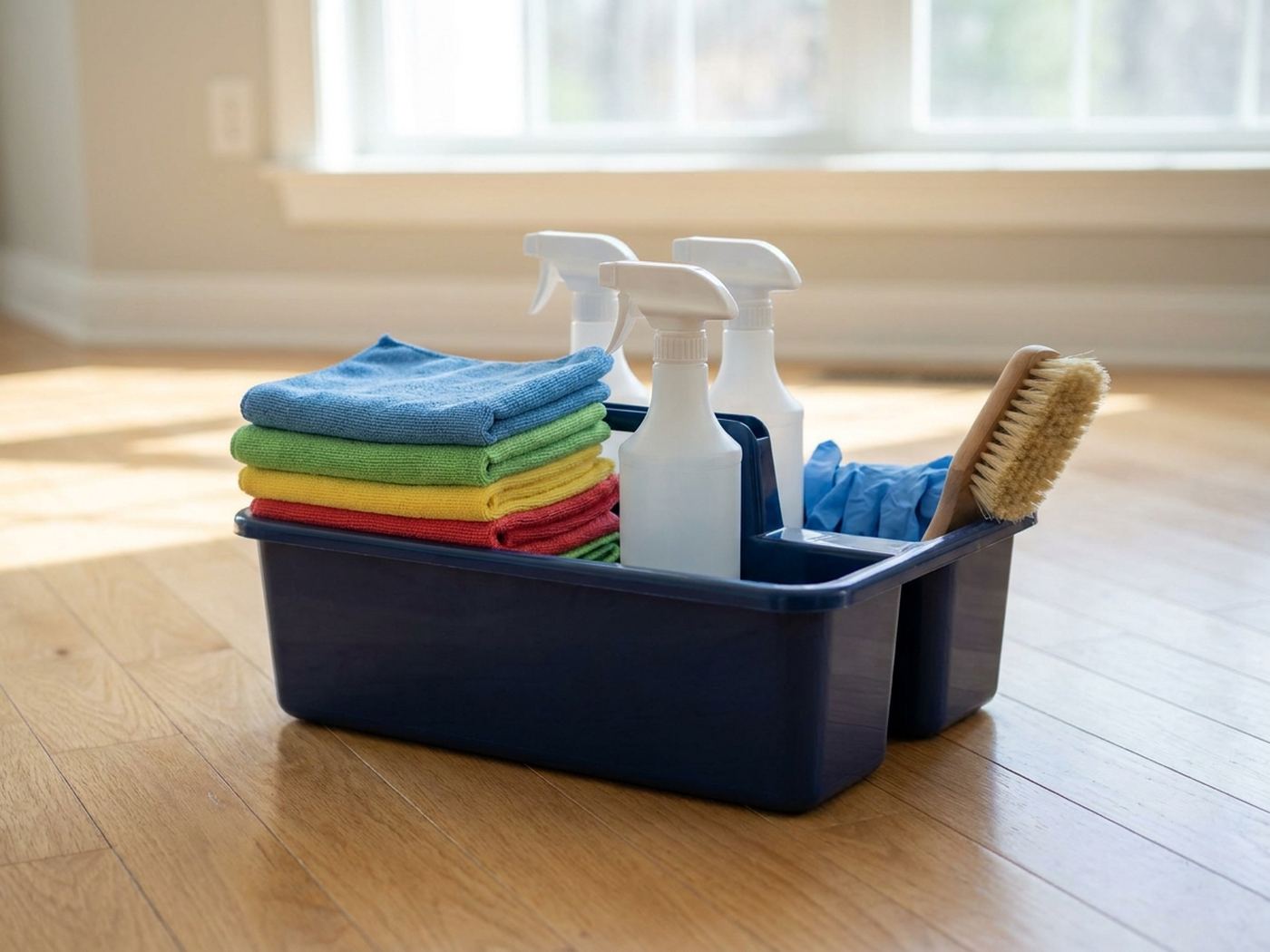 Design concept of a prepared cleaning area for an NJ Cleaning Pros guide; not a customer project