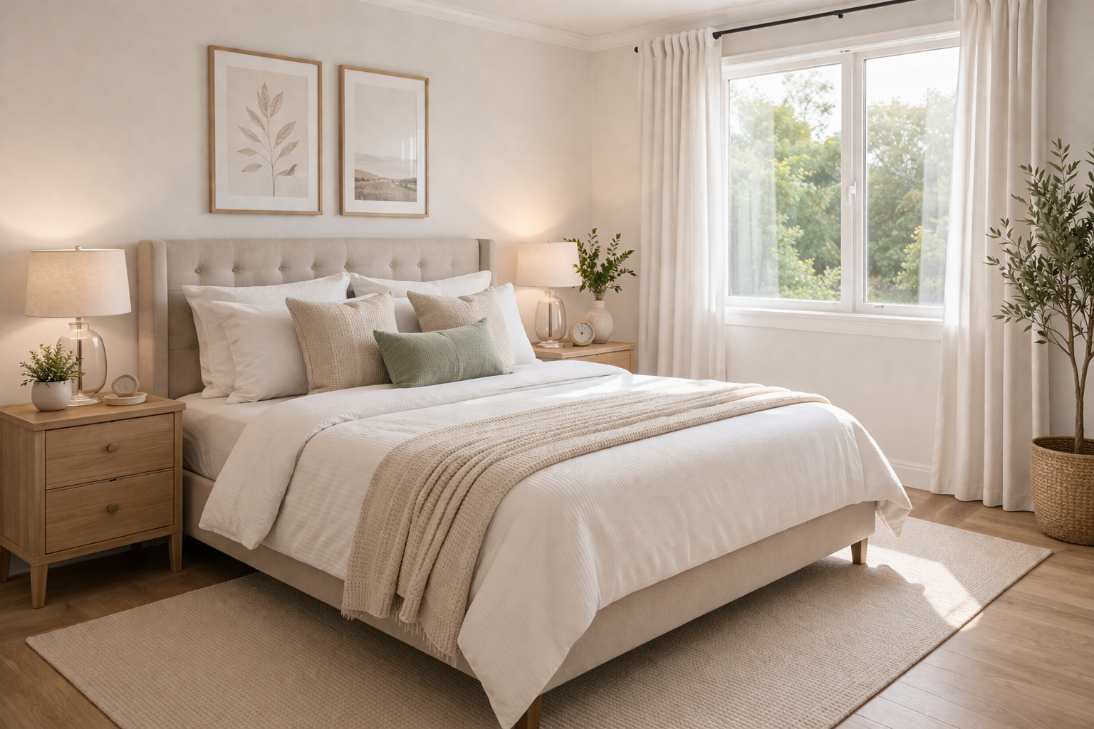 Clean apartment bedroom