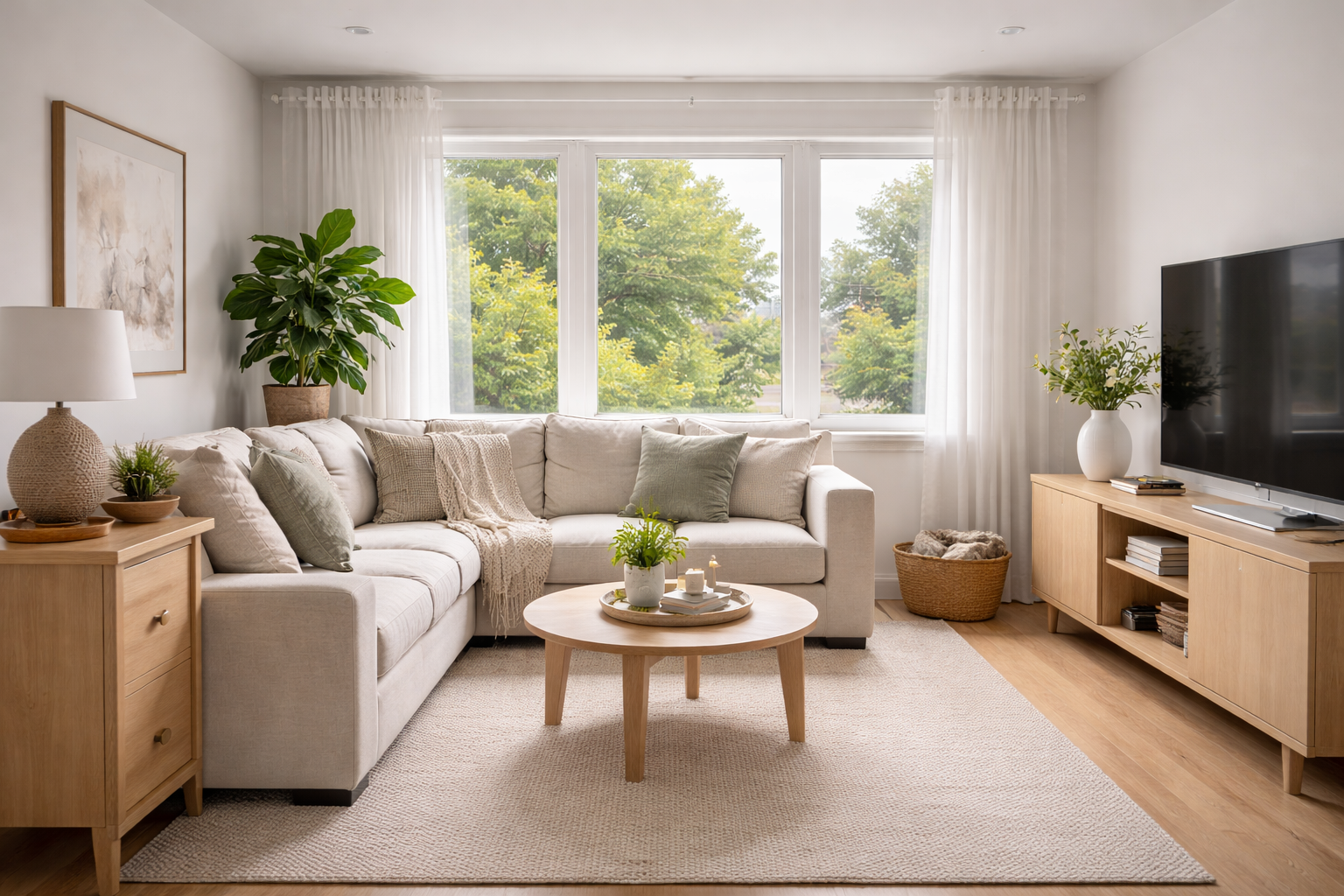 Bright cleaned living room
